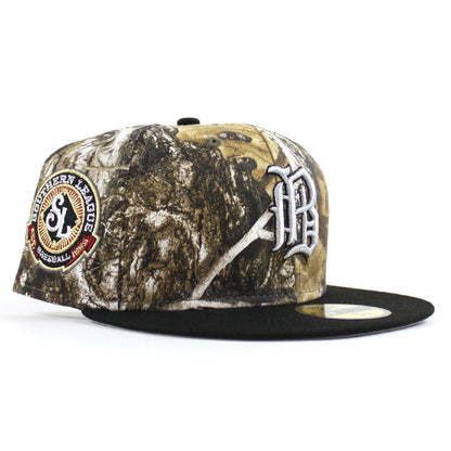Birmingham Barons Southern League Patch New Era 59Fifty Fitted hats (RealTree Camo Black and Green UNDER BRIM)