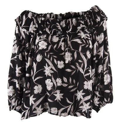 Blusa Negra Flores Blancas Reef
