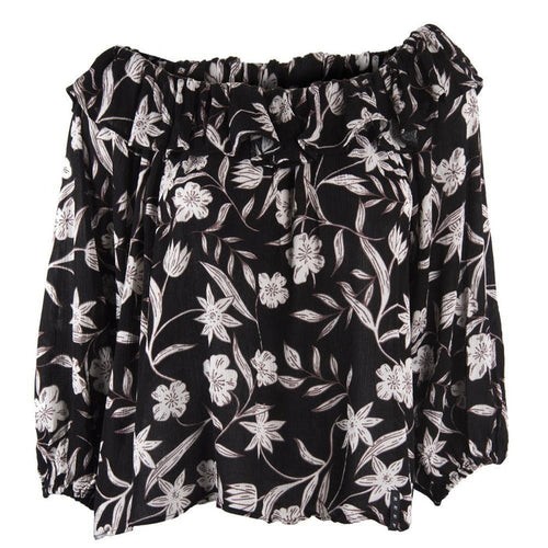 Blusa Negra Flores Blancas Reef