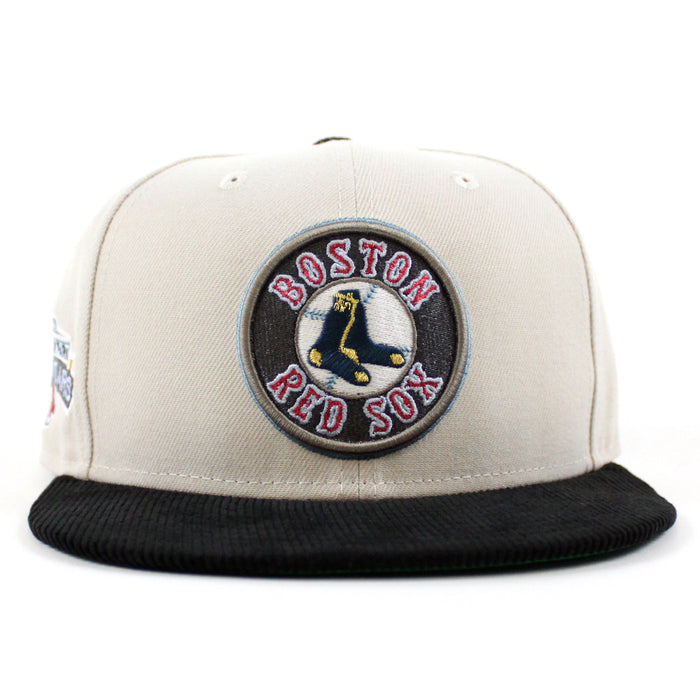 Boston Red Sox 100 Years Fenway Park New Era 59Fifty Fitted Hat (Stone Corduroy Green Underbrim)