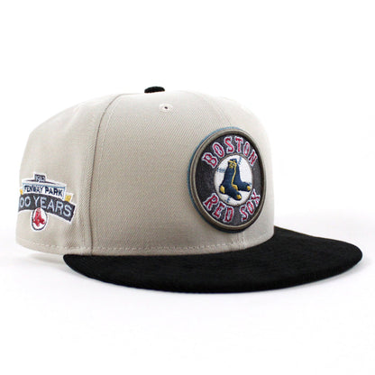 Boston Red Sox 100 Years Fenway Park New Era 59Fifty Fitted Hat (Stone Corduroy Green Underbrim)