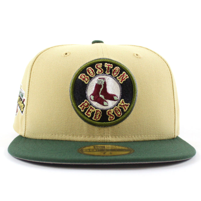 Boston Red Sox 100 Years Fenway Park New Era 59Fifty Fitted Hat (Vegas Gold Cilantro Gray Under Brim)