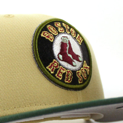 Boston Red Sox 100 Years Fenway Park New Era 59Fifty Fitted Hat (Vegas Gold Cilantro Gray Under Brim)