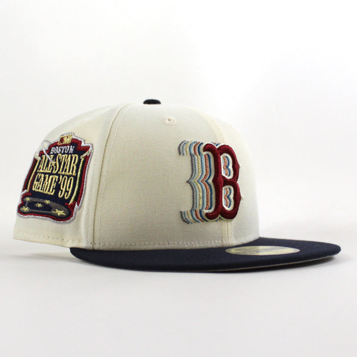 Boston Red Sox 1999 All Star Game New Era 59Fifty Fitted Hat (Chrome White Navy Gray Under Brim)