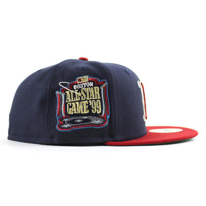 Boston Red Sox 1999 All Star Game New Era 59Fifty Fitted Hat (Navy Scarlet Red Green Under Brim)