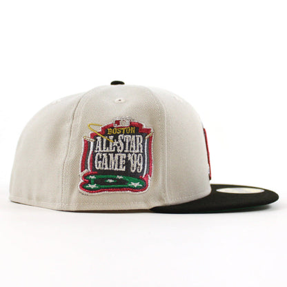 Boston Red Sox 1999 All Star Game New Era 59Fifty Fitted Hat (Stone Black Green Under Brim)