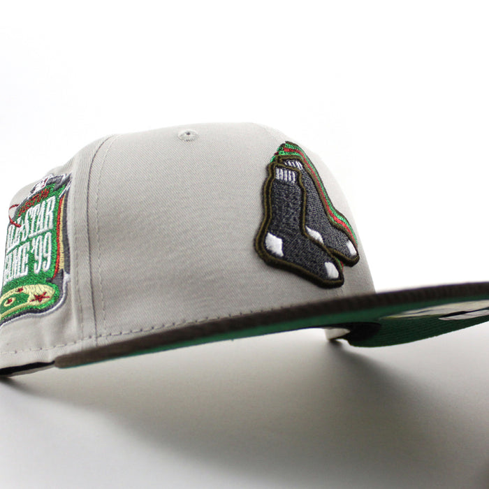 Boston Red Sox 1999 All Star Game New Era 59Fifty Fitted Hat (Stone Walnut Green Under Brim)