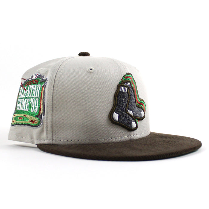 Boston Red Sox 1999 All Star Game New Era 59Fifty Fitted Hat (Stone Walnut Green Under Brim)
