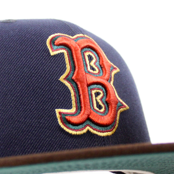 Boston Red Sox 2004 World Series Champion New Era 59Fifty Fitted Hat (Navy Burnt Wood Pine Green Under Brim)