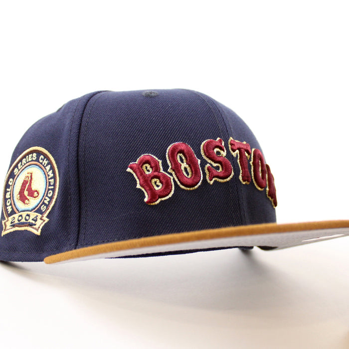 Boston Red Sox 2004 World Series Champion New Era 59Fifty Fitted Hat (Navy Toasted Peanuts Gray Under Brim)