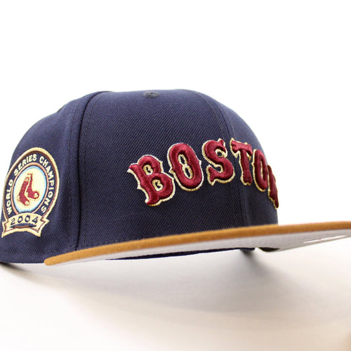 Boston Red Sox 2004 World Series Champion New Era 59Fifty Fitted Hat (Navy Toasted Peanuts Gray Under Brim)