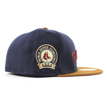 Boston Red Sox 2004 World Series Champion New Era 59Fifty Fitted Hat (Navy Toasted Peanuts Gray Under Brim)