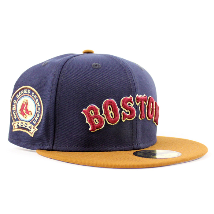 Boston Red Sox 2004 World Series Champion New Era 59Fifty Fitted Hat (Navy Toasted Peanuts Gray Under Brim)