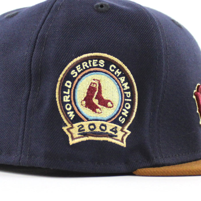 Boston Red Sox 2004 World Series Champion New Era 59Fifty Fitted Hat (Navy Toasted Peanuts Gray Under Brim)
