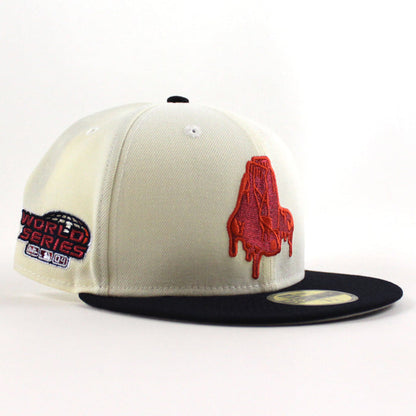 Boston Red Sox 2004 World Series New Era 59Fifty Fitted Hat (Chrome White Navy Gray Under Brim)