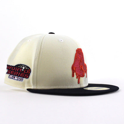 Boston Red Sox 2004 World Series New Era 59Fifty Fitted Hat (Chrome White Navy Gray Under Brim)