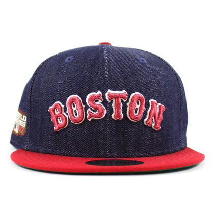 Boston Red Sox 2007 World Series New Era 59Fifty Fitted Hat (Navy Scarlet Red Green Under Brim)