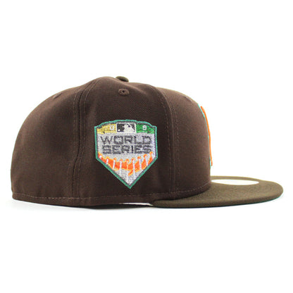 Boston Red Sox 2018 WORLD SERIES New Era 59Fifty Fitted Hat (BURNT WOOD WALNUT EMERALD GREEN )