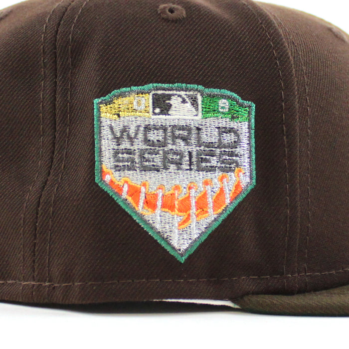 Boston Red Sox 2018 WORLD SERIES New Era 59Fifty Fitted Hat (BURNT WOOD WALNUT EMERALD GREEN )