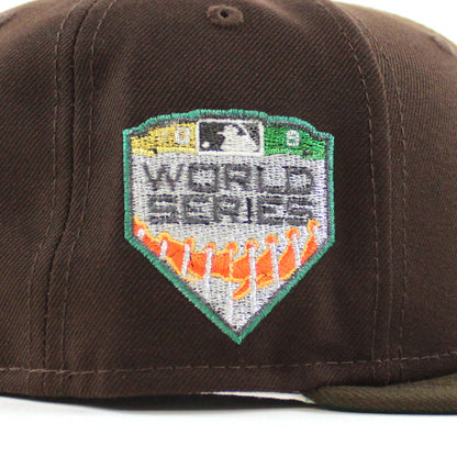 Boston Red Sox 2018 WORLD SERIES New Era 59Fifty Fitted Hat (BURNT WOOD WALNUT EMERALD GREEN )