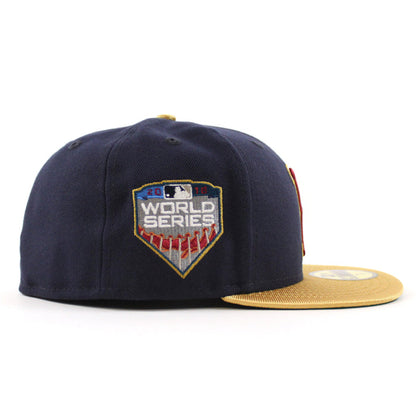 Boston Red Sox 2018 World Series New Era 59Fifty Fitted Hat (Navy Metallic Gold Green Under Brim)