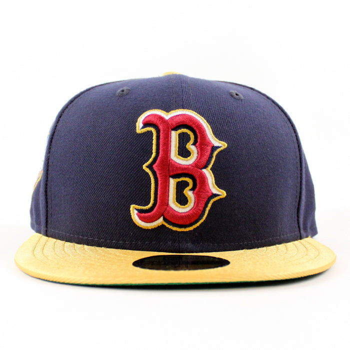 Boston Red Sox 2018 World Series New Era 59Fifty Fitted Hat (Navy Metallic Gold Green Under Brim)