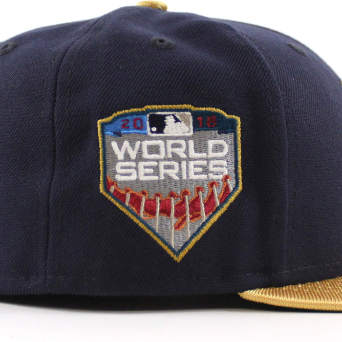 Boston Red Sox 2018 World Series New Era 59Fifty Fitted Hat (Navy Metallic Gold Green Under Brim)