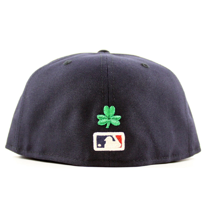 Boston Red Sox Clover New Era 59Fifty Fitted Hat (Navy Green Under Brim)