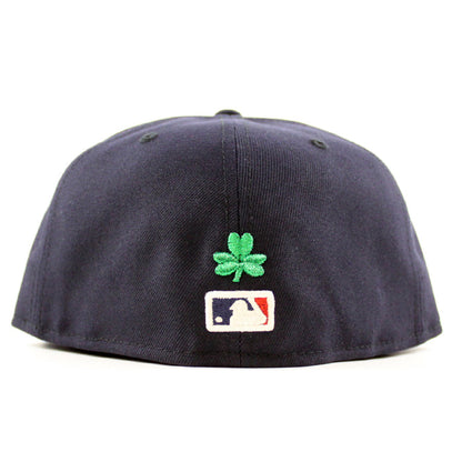 Boston Red Sox Clover New Era 59Fifty Fitted Hat (Navy Green Under Brim)