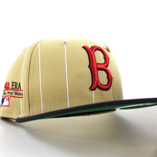 Boston Red Sox New Era 59Fifty Fitted Hat (59FIFTY DAY - Vegas Gold Pinstripe)