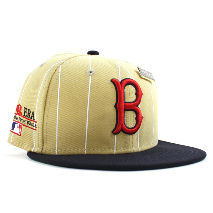 Boston Red Sox New Era 59Fifty Fitted Hat (59FIFTY DAY - Vegas Gold Pinstripe)