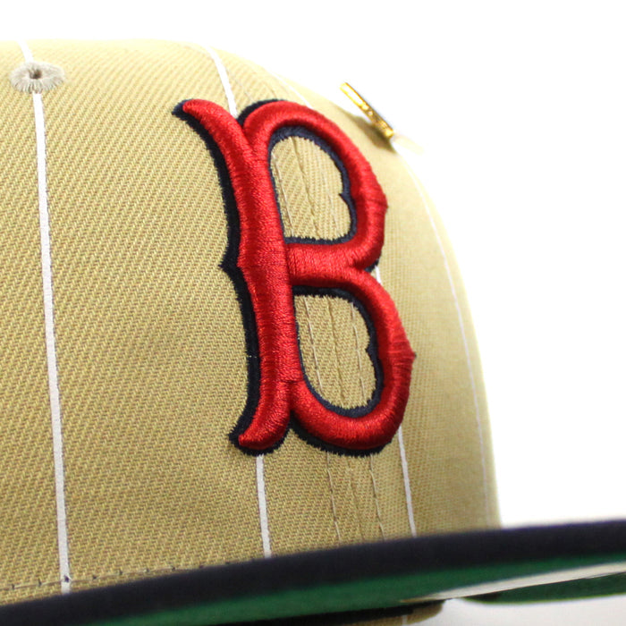 Boston Red Sox New Era 59Fifty Fitted Hat (59FIFTY DAY - Vegas Gold Pinstripe)
