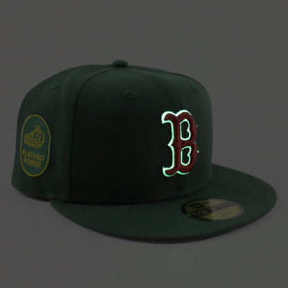 Boston Red Sox Platanos Power New Era 59Fifty Fitted Hat (Mountain Green Gray Under Brim)