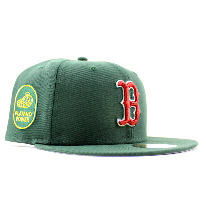 Boston Red Sox Platanos Power New Era 59Fifty Fitted Hat (Mountain Green Gray Under Brim)