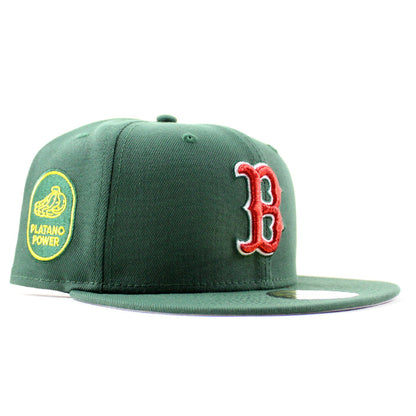 Boston Red Sox Platanos Power New Era 59Fifty Fitted Hat (Mountain Green Gray Under Brim)