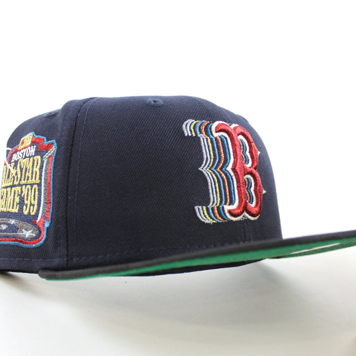Boston Redsox 1999 All Star Game New Era 59Fifty Fitted Hat (Navy Black Tonal Green Under Brim)