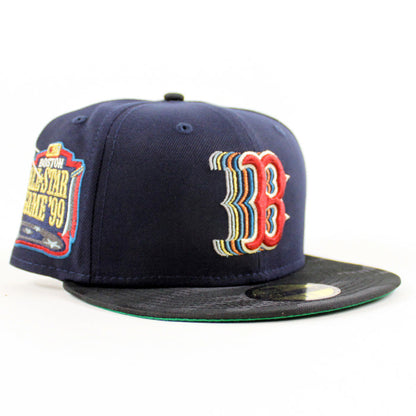 Boston Redsox 1999 All Star Game New Era 59Fifty Fitted Hat (Navy Black Tonal Green Under Brim)