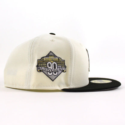Boston Redsox 90th Anniversary New Era 59Fifty Fitted Hat (Chrome White Black Gray Under Brim)
