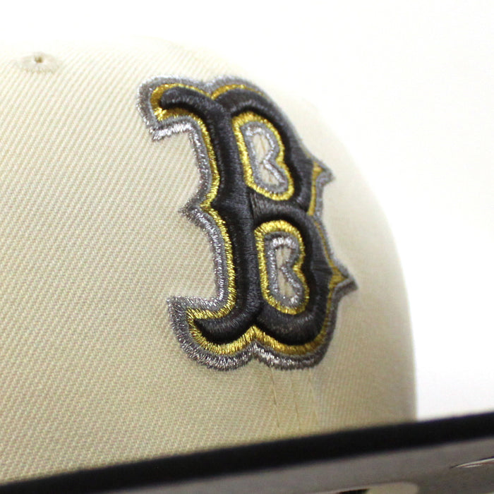 Boston Redsox 90th Anniversary New Era 59Fifty Fitted Hat (Chrome White Black Gray Under Brim)