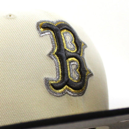 Boston Redsox 90th Anniversary New Era 59Fifty Fitted Hat (Chrome White Black Gray Under Brim)