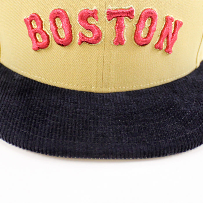 Boston Redsox WORLD SERIES CHAMPIONS 2004 New Era 59Fifty Fitted Hat (Vegas Gold Navy Gray Under Brim)