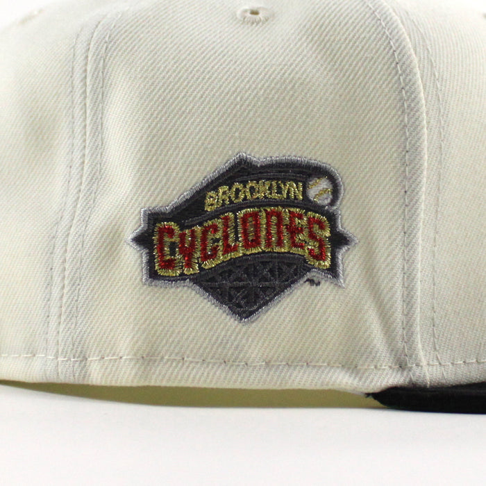 Brooklyn Cyclones Cyclones Patch New Era 59Fifty Fitted Hat (Chrome White, Black and Green Under Brim)