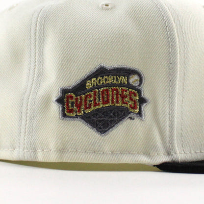 Brooklyn Cyclones Cyclones Patch New Era 59Fifty Fitted Hat (Chrome White, Black and Green Under Brim)
