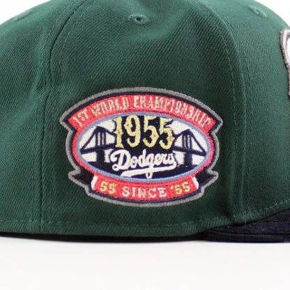 Brooklyn Dodgers 1955 World Series 59Fifty New Era Fitted Hat (Green Navy Gray Under Brim)