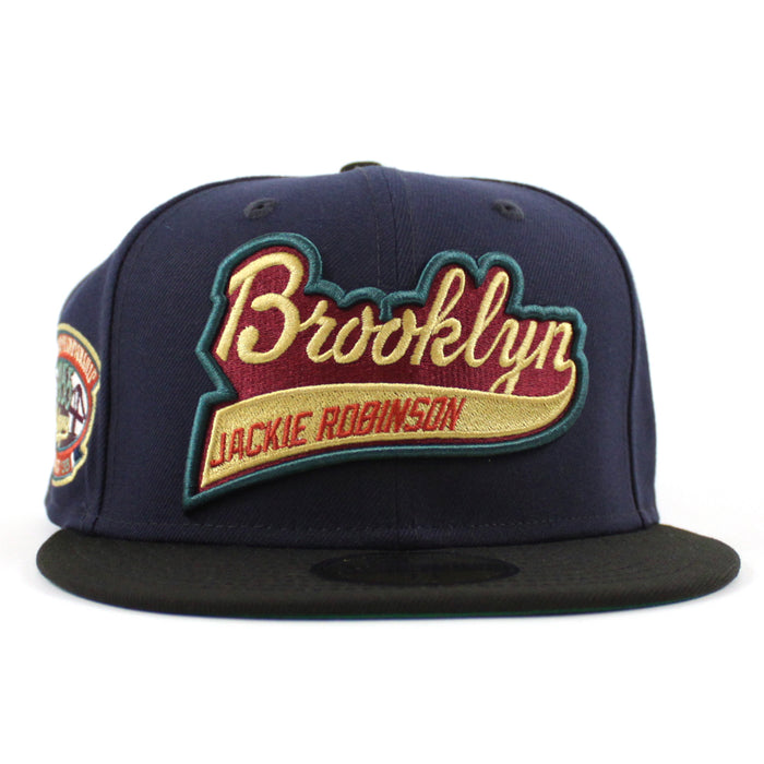 Brooklyn Dodgers 1955 World Series 59Fifty New Era Fitted Hat (Night Shift Navy Black Green Under Brim)