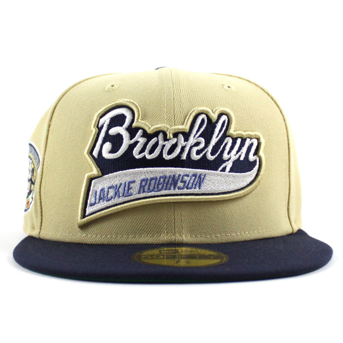 Brooklyn Dodgers 1955 World Series 59Fifty New Era Fitted Hat (Vegas Gold Navy Green Under Brim)