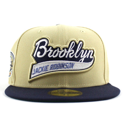Brooklyn Dodgers 1955 World Series 59Fifty New Era Fitted Hat (Vegas Gold Navy Green Under Brim)