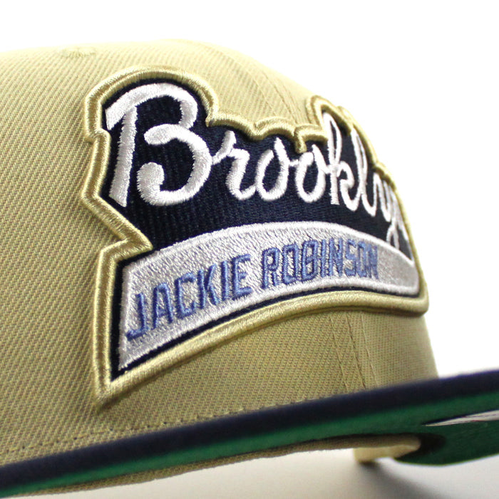 Brooklyn Dodgers 1955 World Series 59Fifty New Era Fitted Hat (Vegas Gold Navy Green Under Brim)