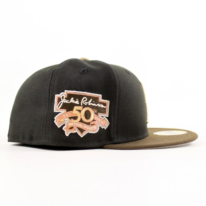 Brooklyn Dodgers 50th Anniversary 59Fifty New Era Fitted Hat (Black Walnut Gray Under Brim)