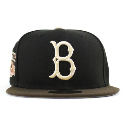 Brooklyn Dodgers 50th Anniversary 59Fifty New Era Fitted Hat (Black Walnut Gray Under Brim)